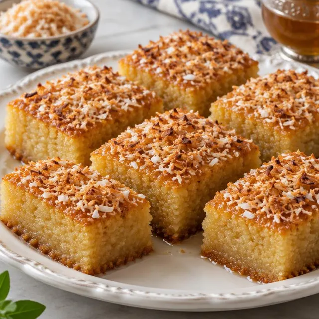 Basbousa with Coconut – Halawiyat (Arabic Sweets)