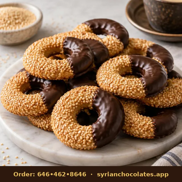 Chocolate Dipped Ka'ak – Maamoul & Cookies