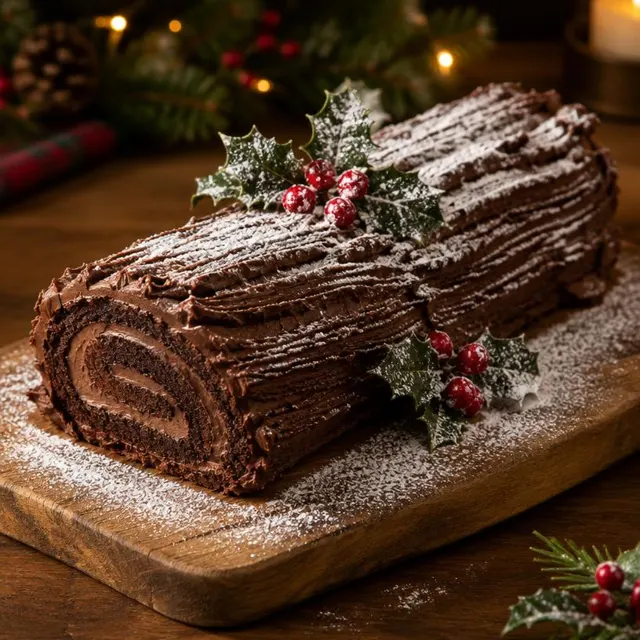 Classic Chocolate Yule Log – Cakes & Chocolate Logs