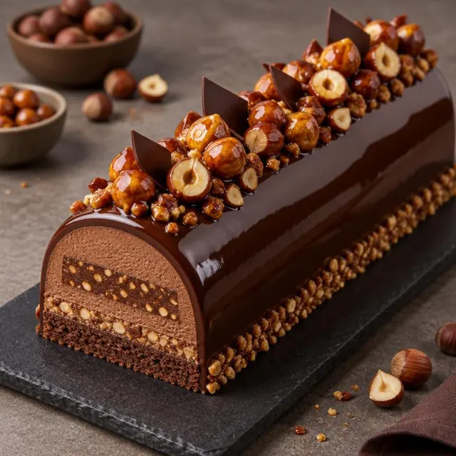 Hazelnut Praline Log – Cakes & Chocolate Logs