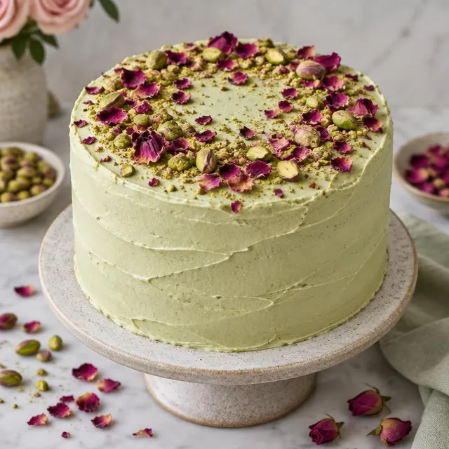 Pistachio Rose Cake – Cakes & Chocolate Logs