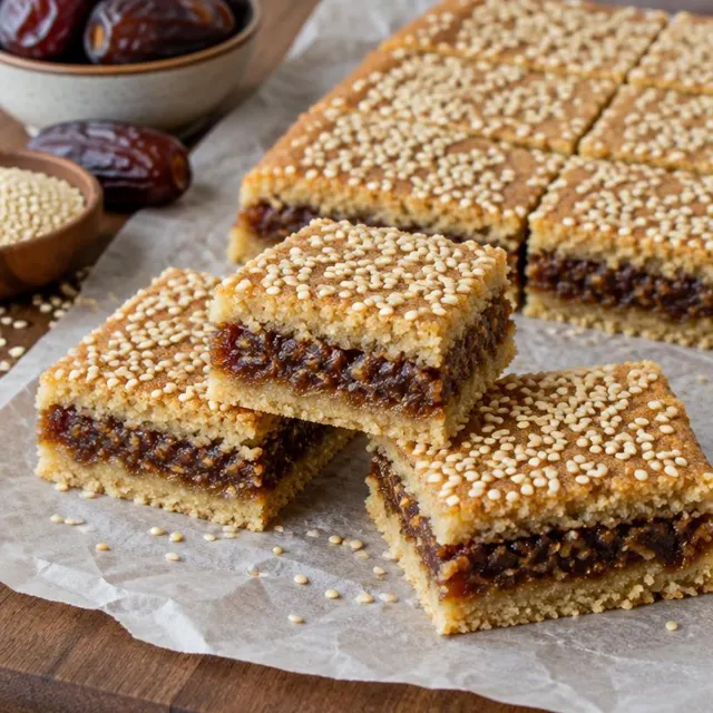 Semolina Date Bars – Maamoul & Cookies
